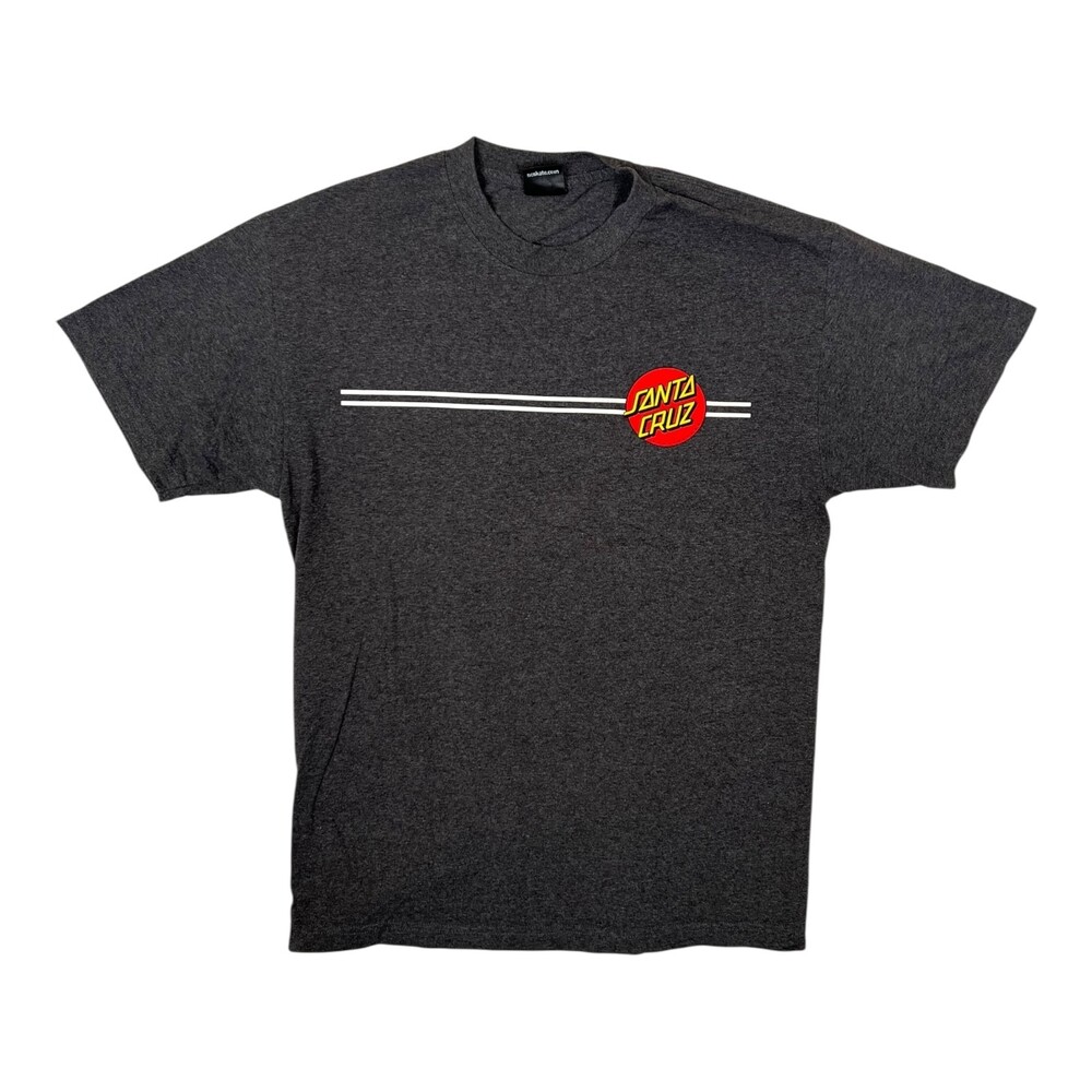 Vintage Santa Cruz Skateboard T-Shirt Size Medium Heather Dark Gray OG Logo Y2K